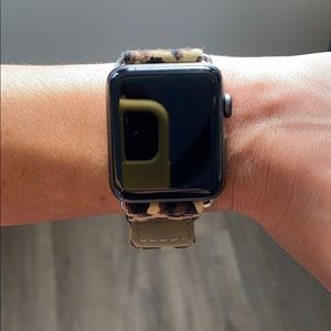 Series 2 Apple Watch w/ leopard print strap